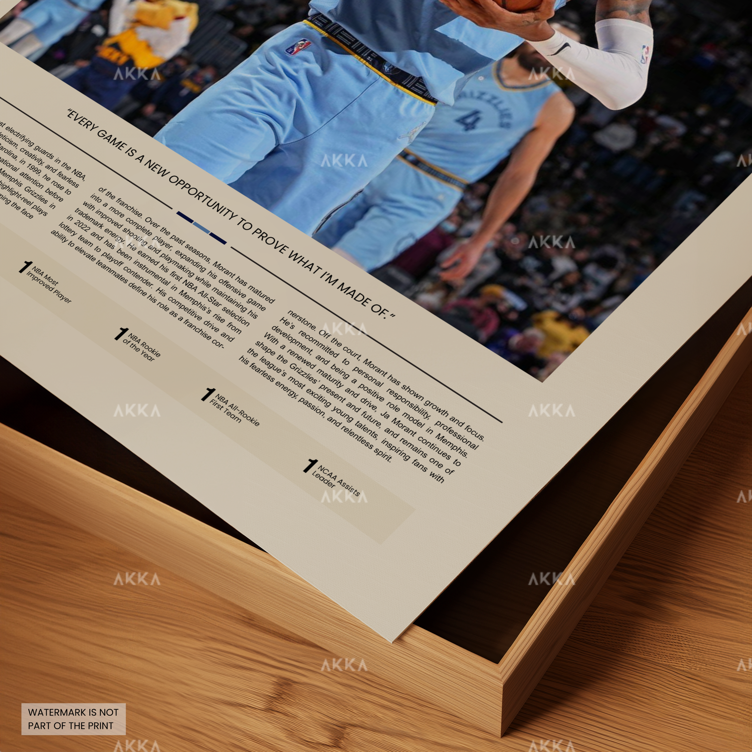 Ja Morant Print Decor Datailed