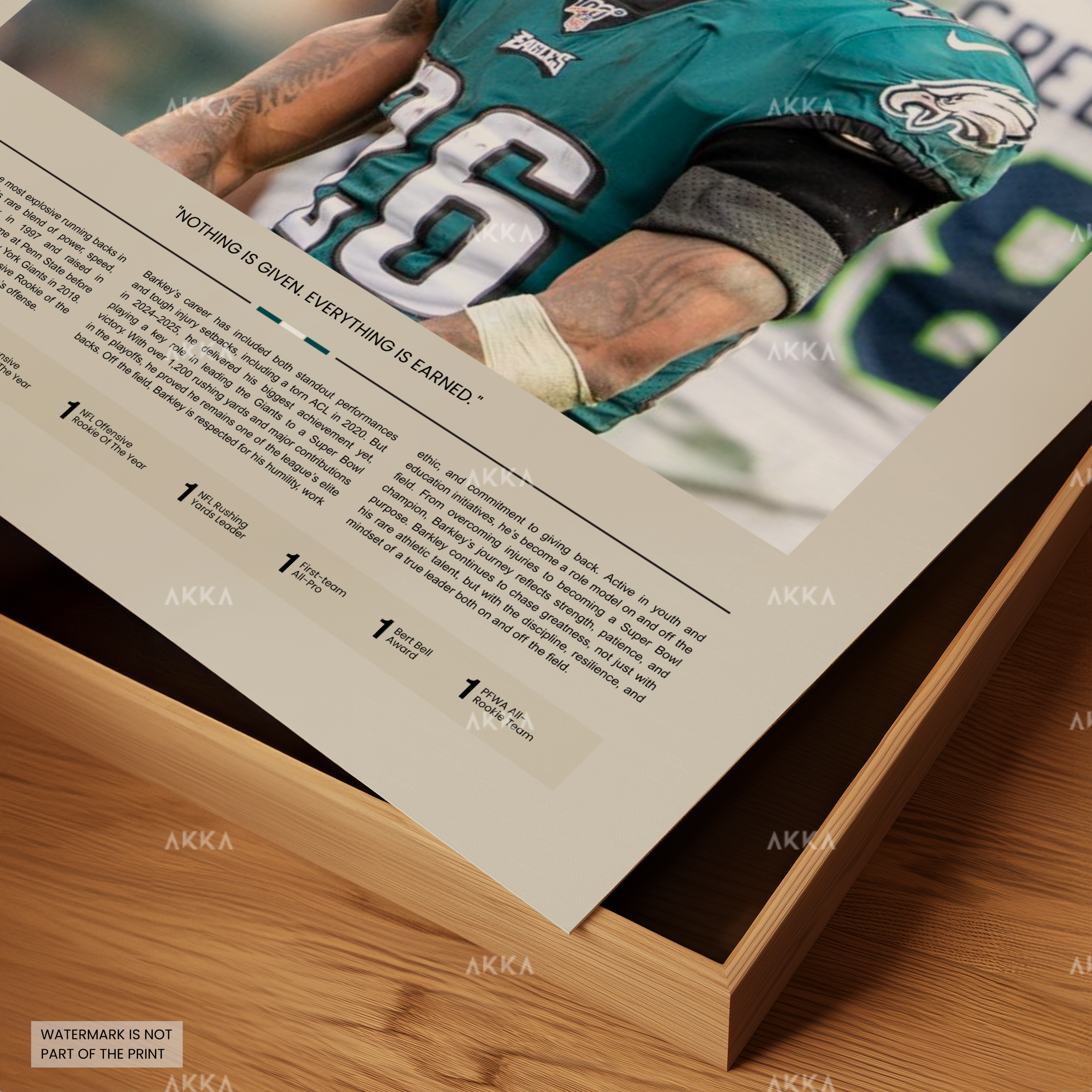 Saquon Barkley Poster, Barkley Eagles Print, Framed Philadelphia Eagles Art, Saquon Barkley Wall Decor, NFL Print Fan Gift Idea, Eagles Art