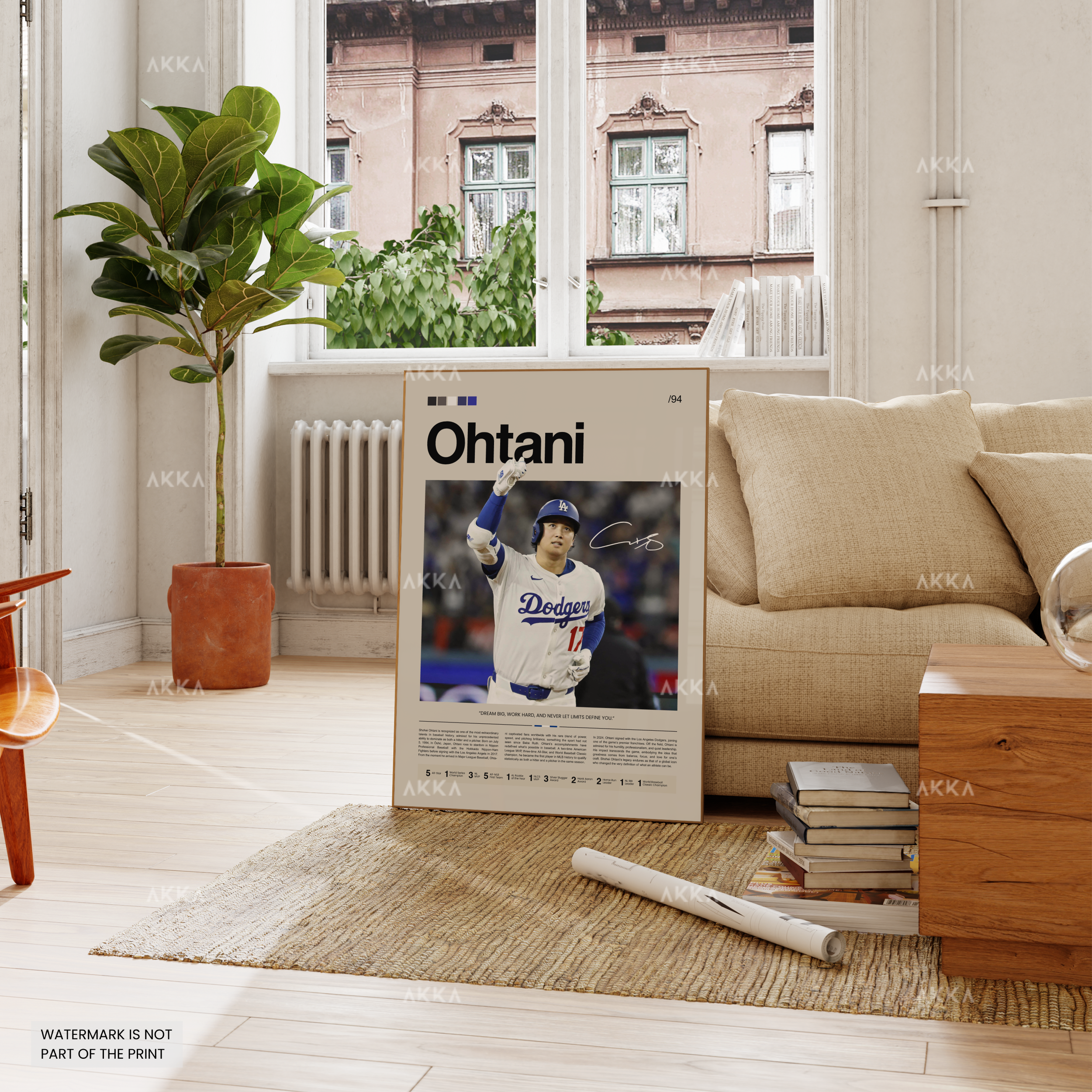 Shohei Ohtani Los Angeles Dodgers Celebration Wall Art