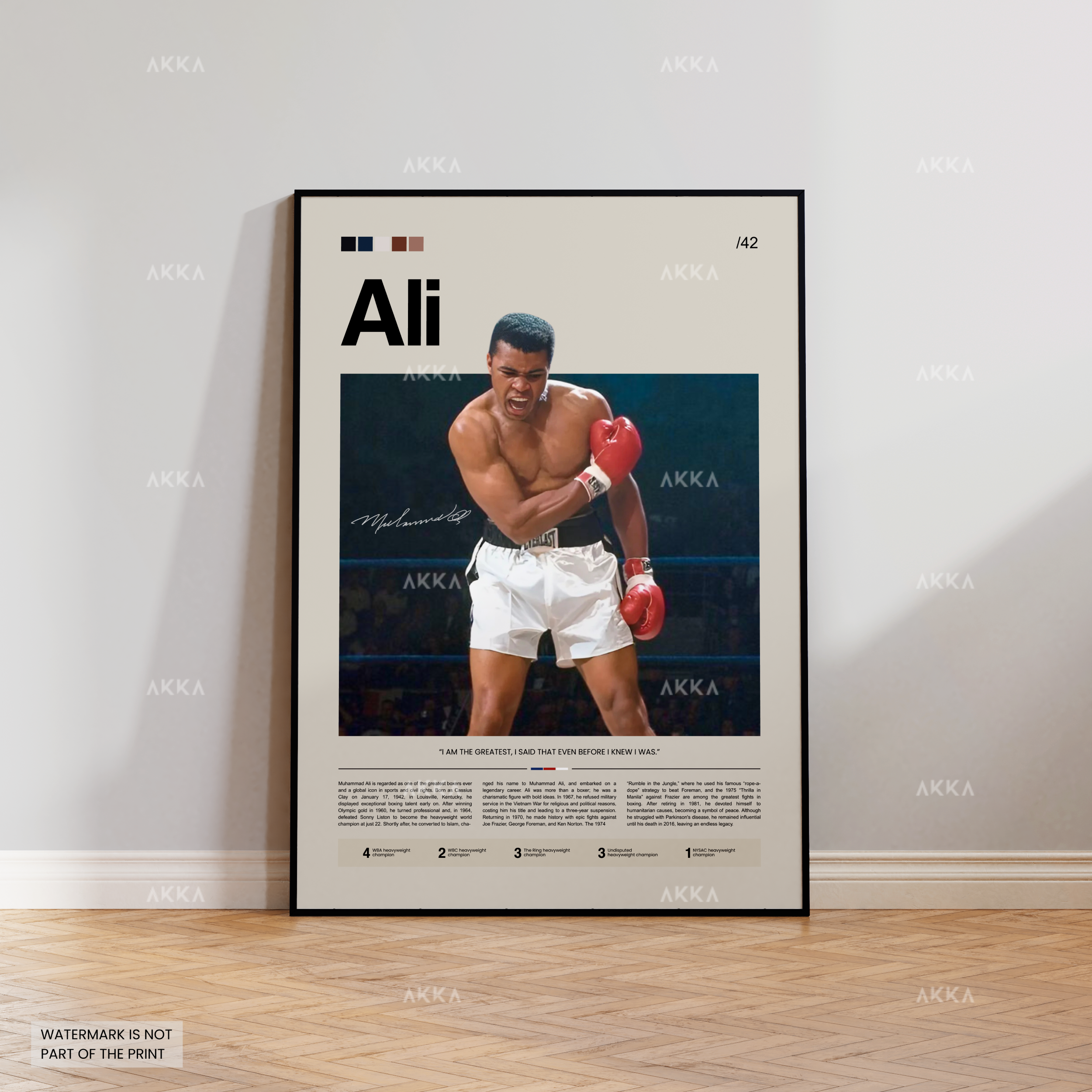 Muhammad Ali boxing poster celebrating the greatest of all time