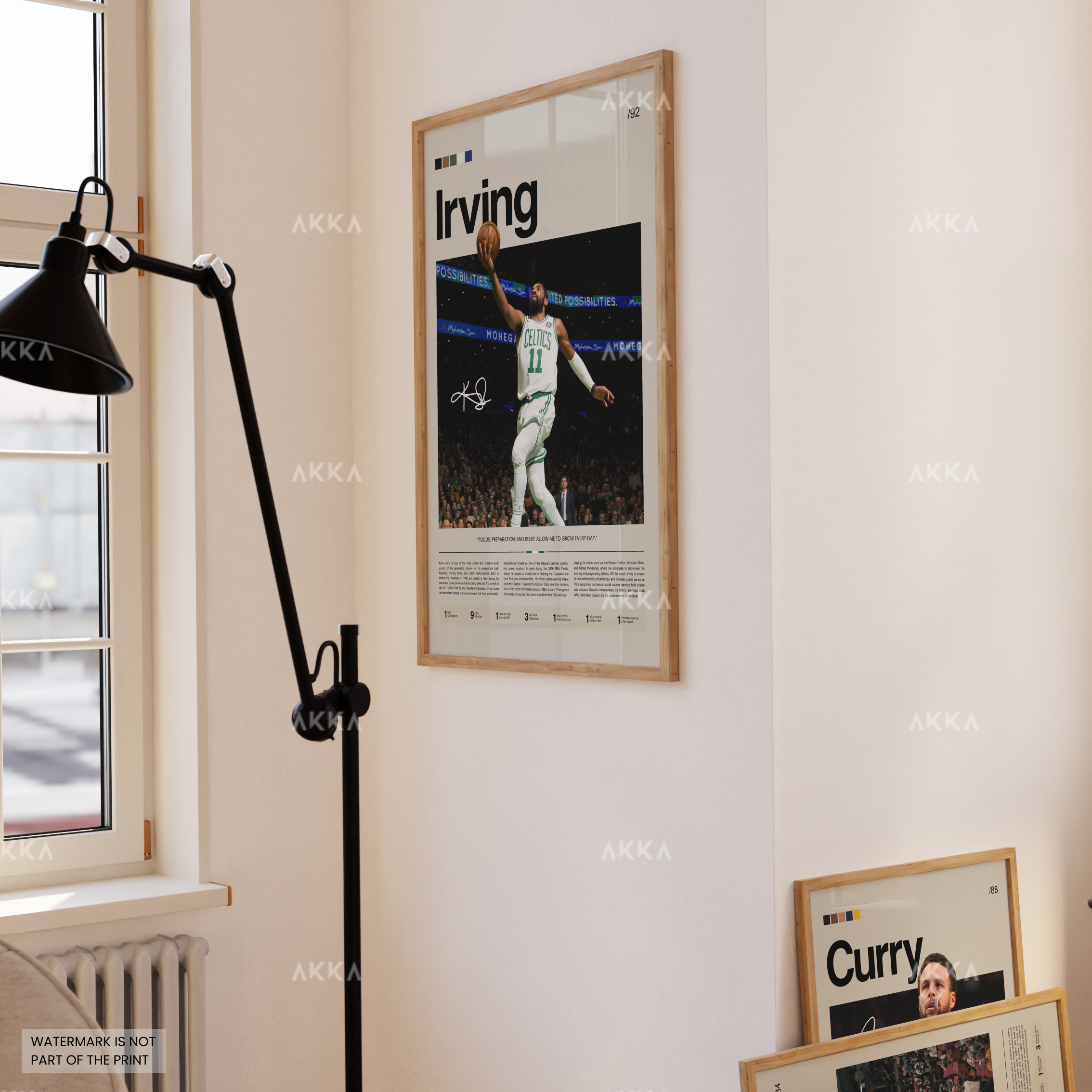 Kyrie Irving Boston Celtics Print on wall