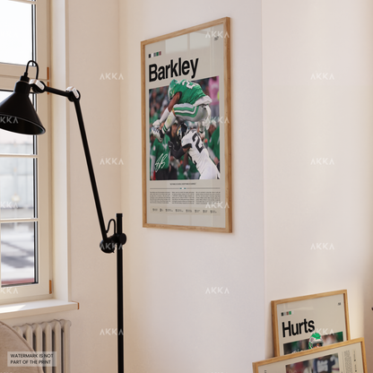 Saquon Barkley Poster, Barkley Eagles Print, Framed Philadelphia Eagles Art, Saquon Barkley Wall Decor, NFL Print Fan Gift Idea, Eagles Art