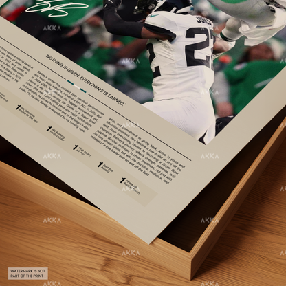 Saquon Barkley Poster, Barkley Eagles Print, Framed Philadelphia Eagles Art, Saquon Barkley Wall Decor, NFL Print Fan Gift Idea, Eagles Art