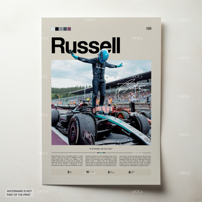 George Russell Formula 1 Mercedes AMG poster