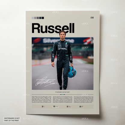 George Russell Formula 1 Mercedes AMG poster