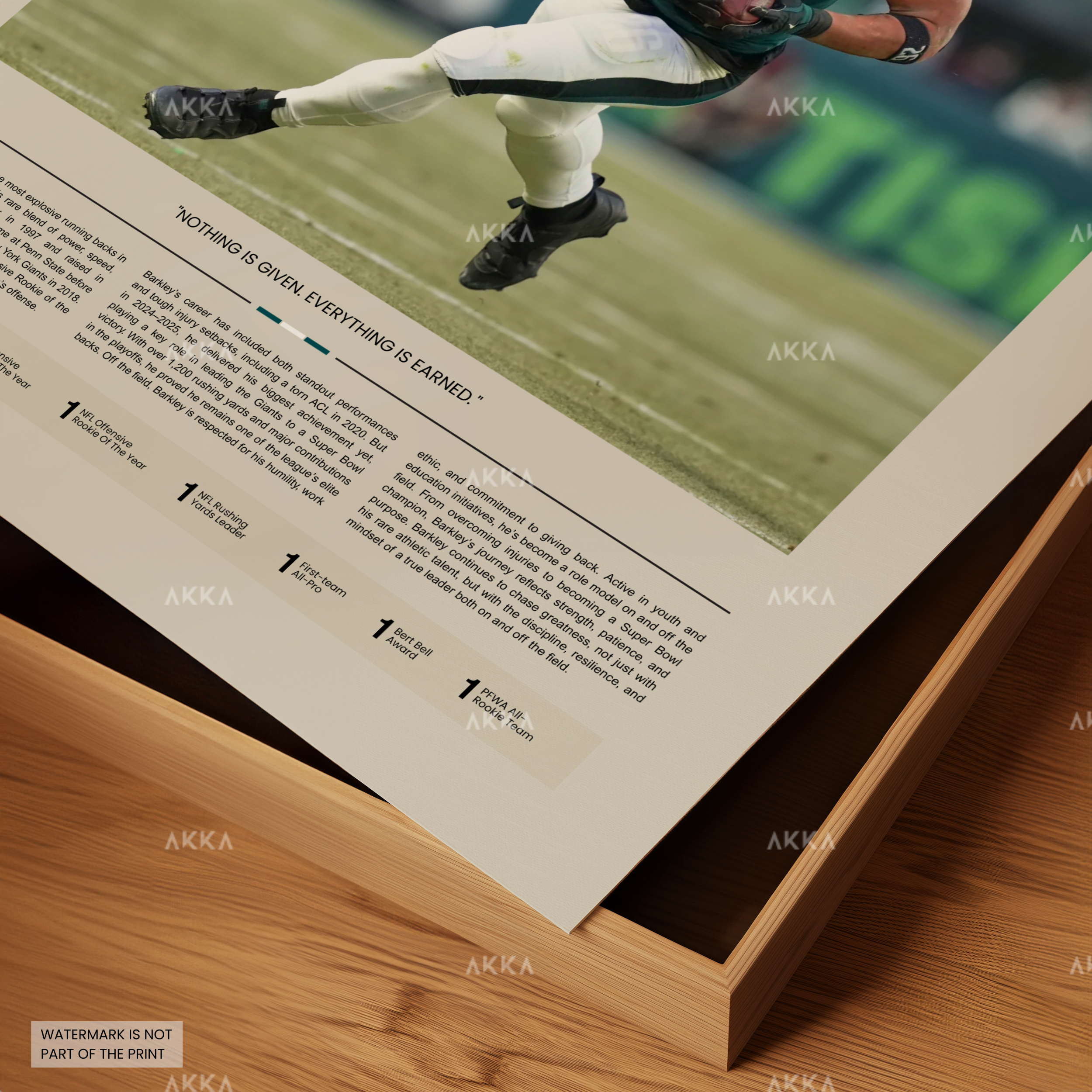 Saquon Barkley Poster, Barkley Eagles Print, Framed Philadelphia Eagles Art, Saquon Barkley Wall Decor, NFL Print Fan Gift Idea, Eagles Art